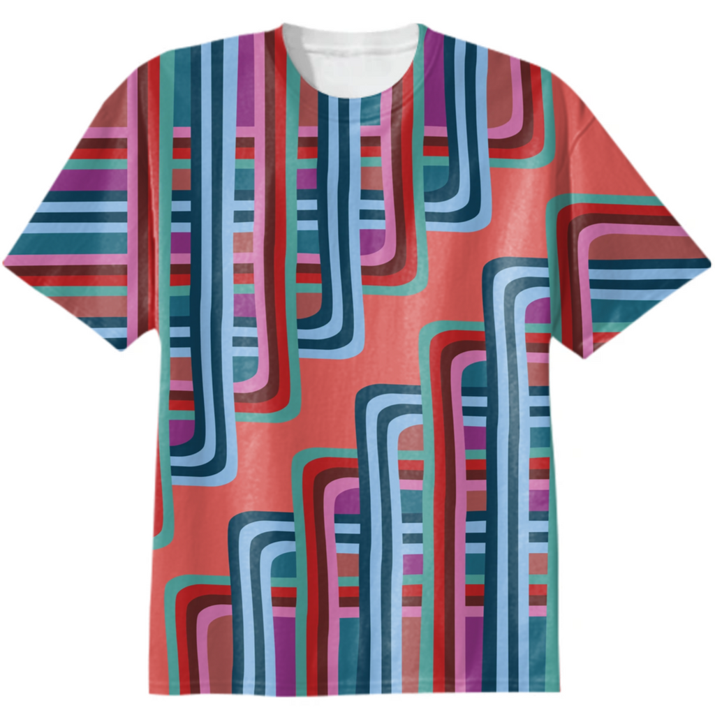 Coral Curved Stripe
