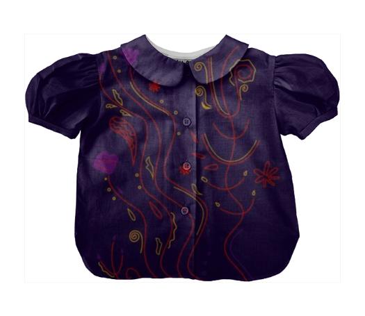 Kids designers Blouse EMBROIDERED FOLK PURPLE