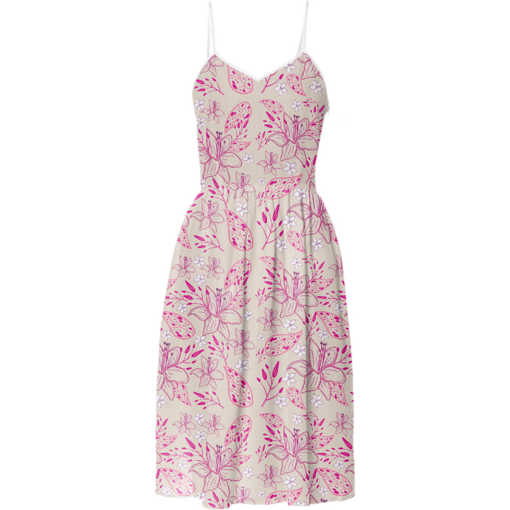 Pretty Pink and Beige Floral Design