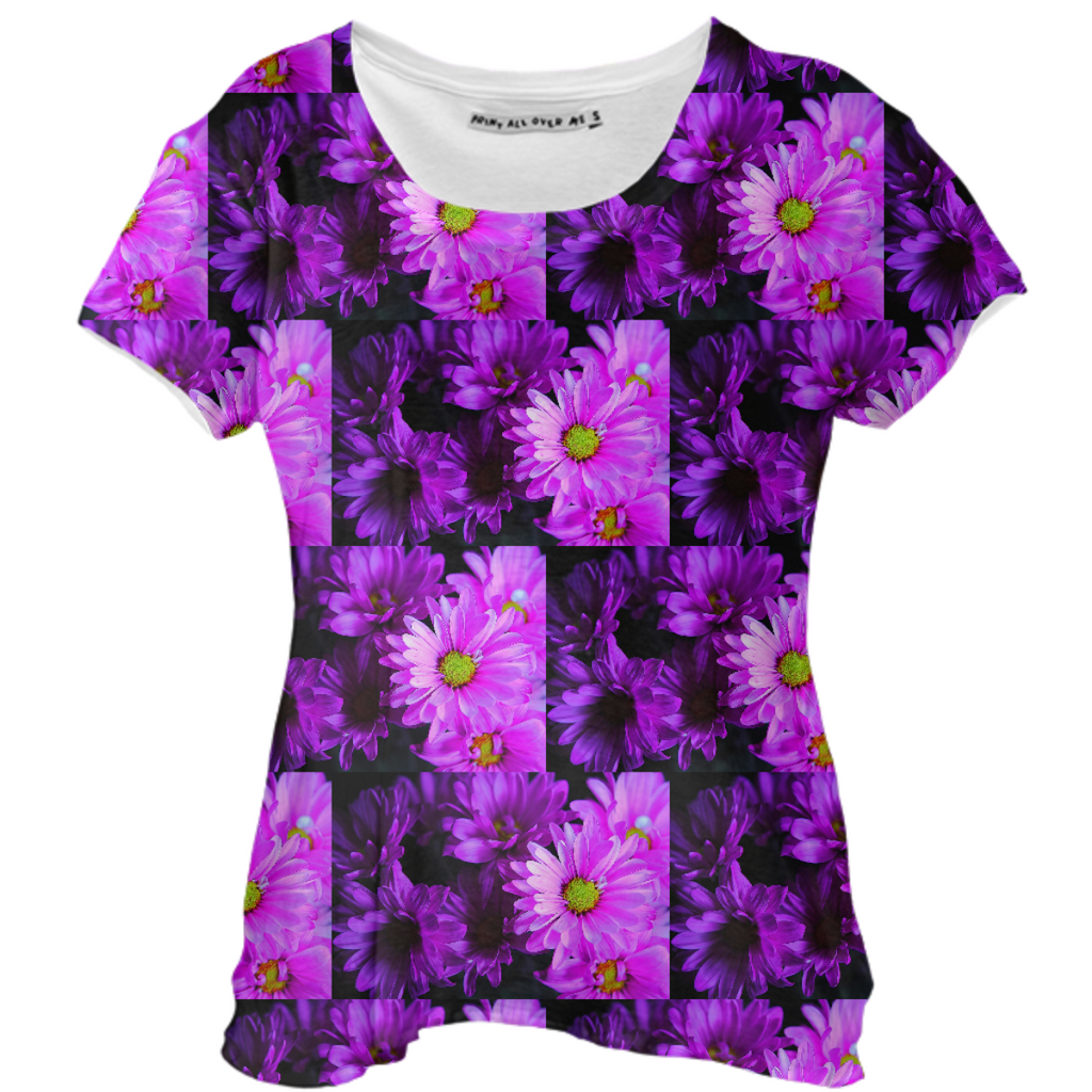 Purple Summer Daisies Drape Shirt