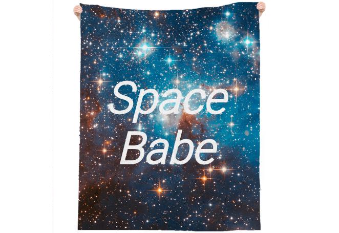Space Babe Galaxy Beach Towel