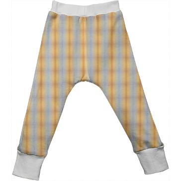 Blue yellow plaid striped summer pattern Kids Drop Pant