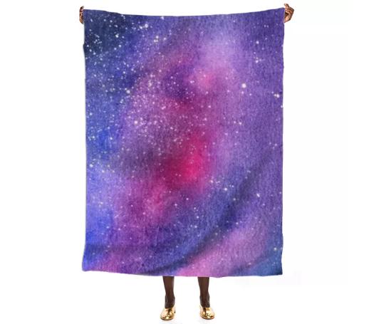 Violet galaxy silk scarf