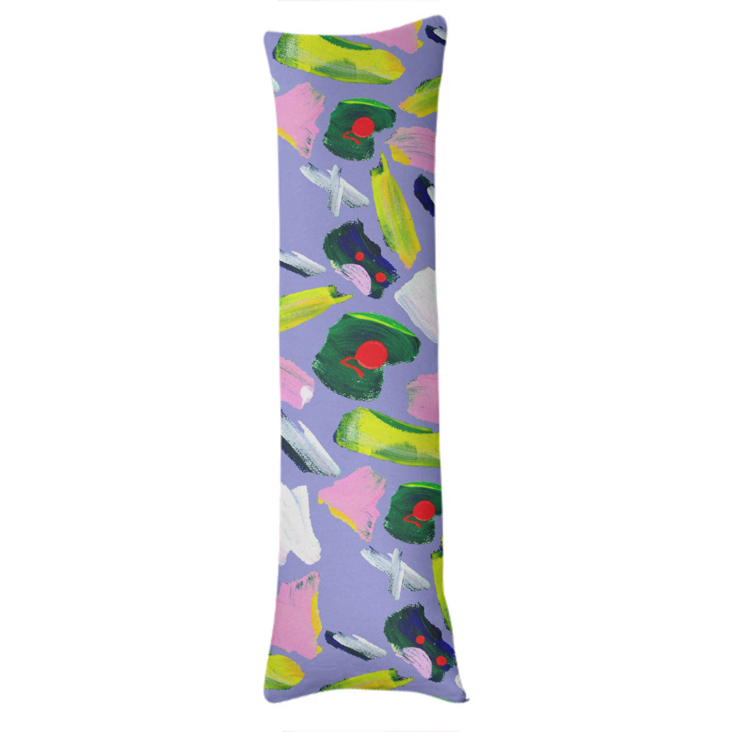Hand painted pouting kitty neon yellow pink green and red