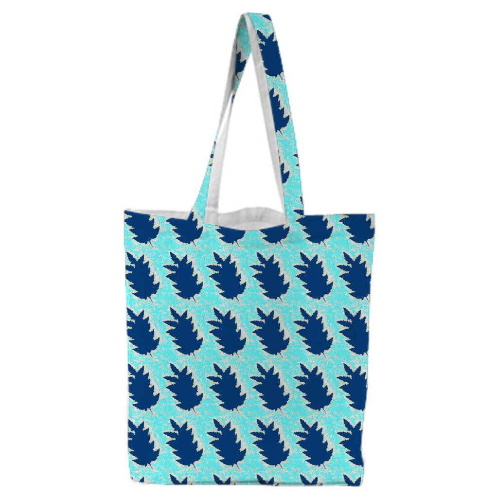 Ice Navy Leaf Tote Bag