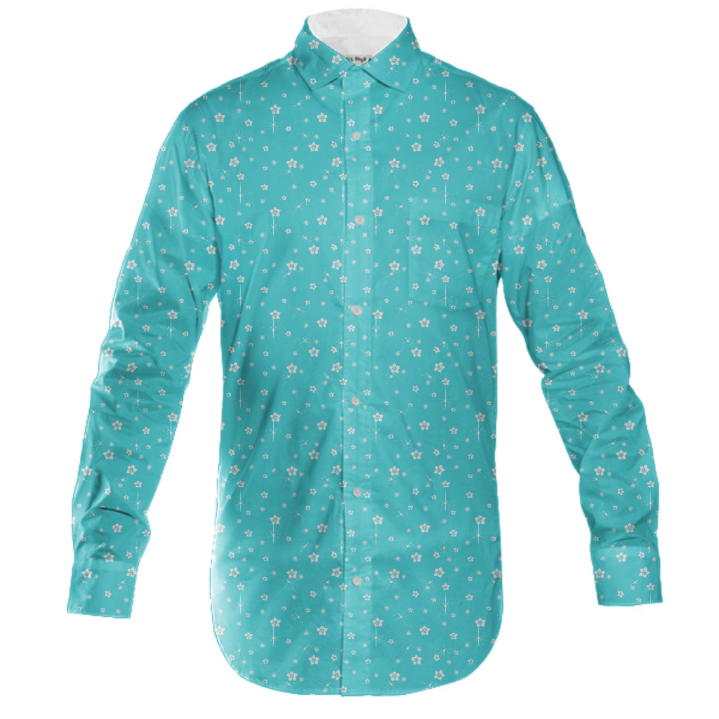 Abstract Flowers Explosion Mens Button Down