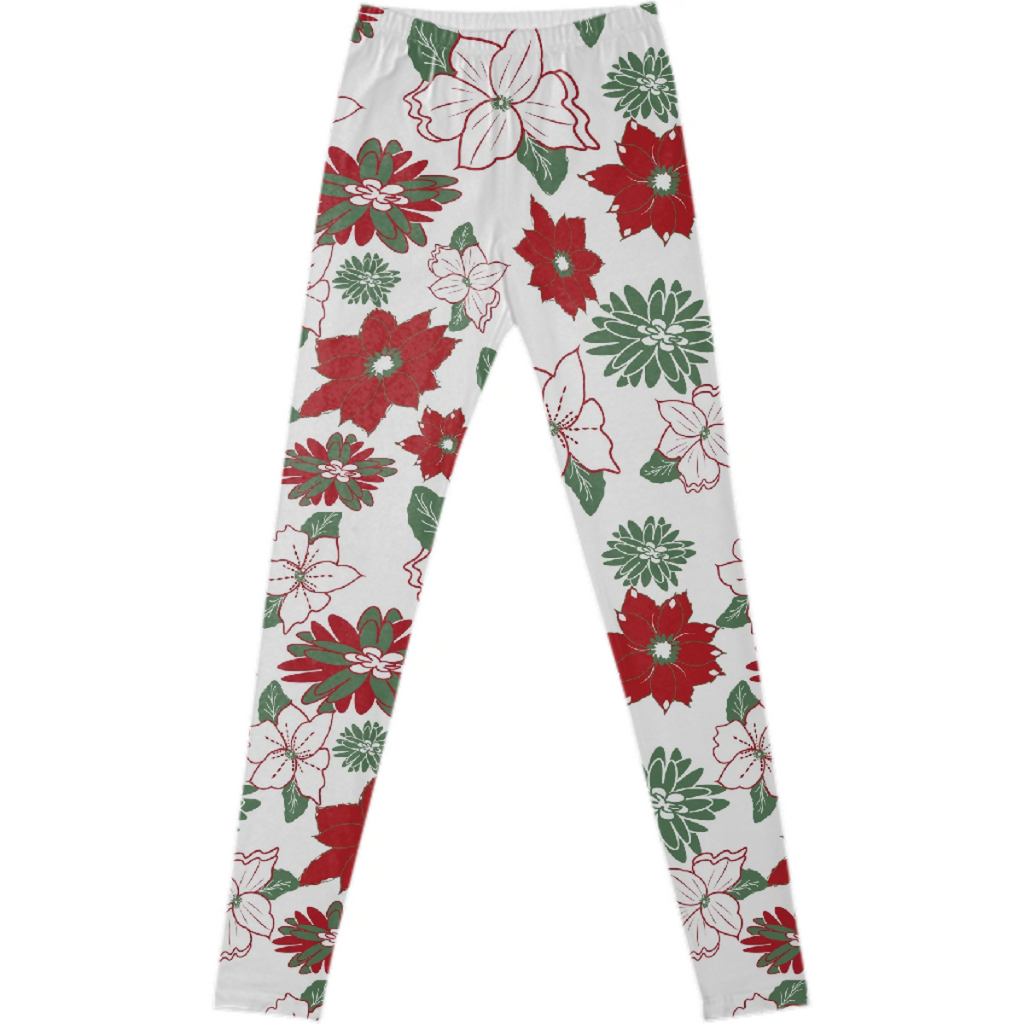 Green and red christmas floral