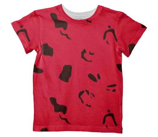 Designers t shirt red with Color splashes Dots