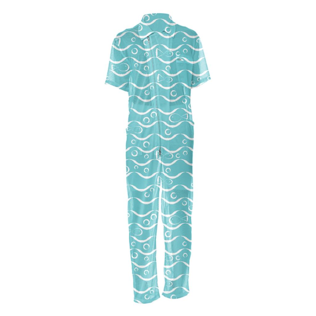 Sea and Fish Mesh Jumpsuit