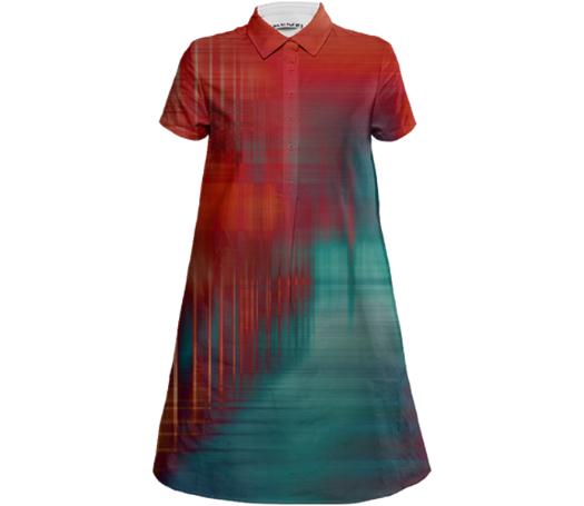 a line collared mini dress abstract