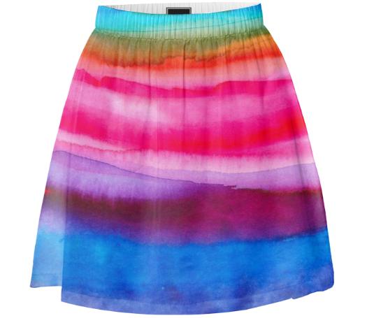 Watercolor Rainbow Summer Skirt