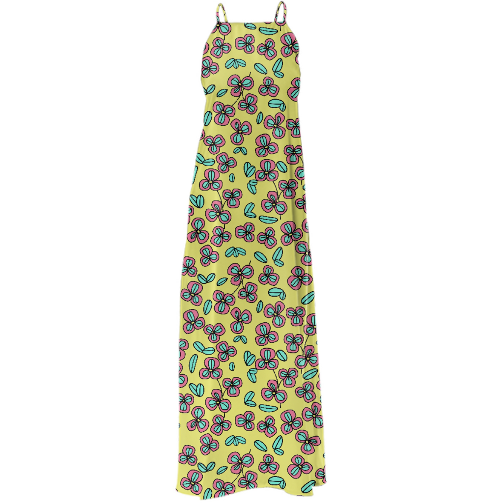 Wildflower Poly Twill Maxi Dress