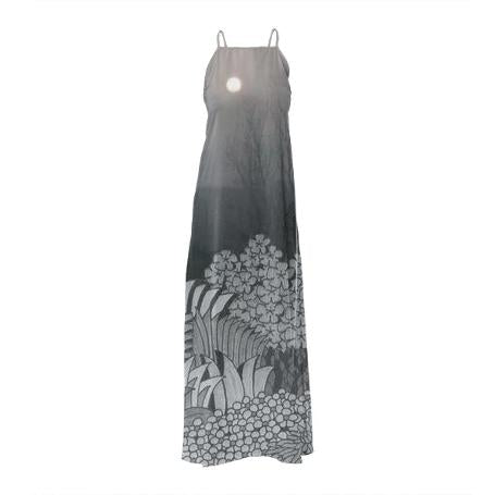 Gloom and Bloom Poly Twill Maxi Dress