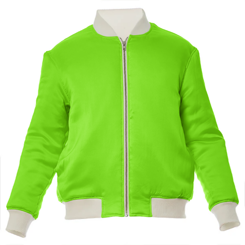 color chartreuse VP silk bomber jacket