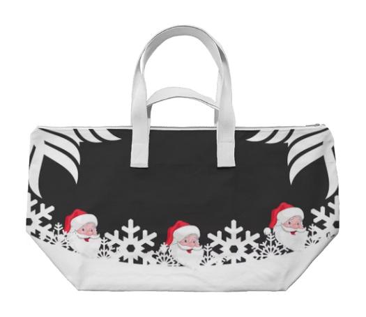 SANTA CLAUS SNOWFLAKE CHRISTMAS WEEKEND BAG