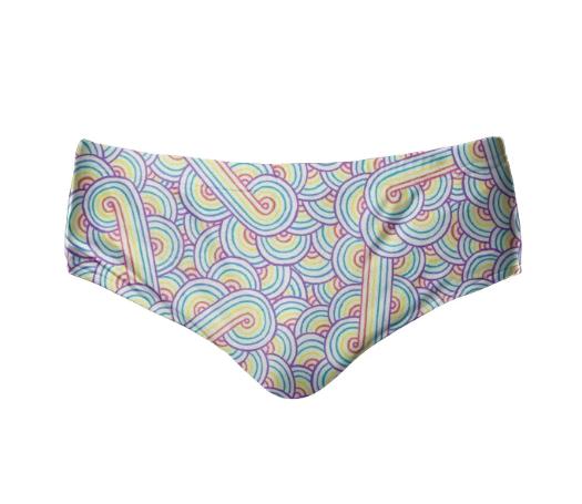 Rainbow and white swirls doodles Speedo