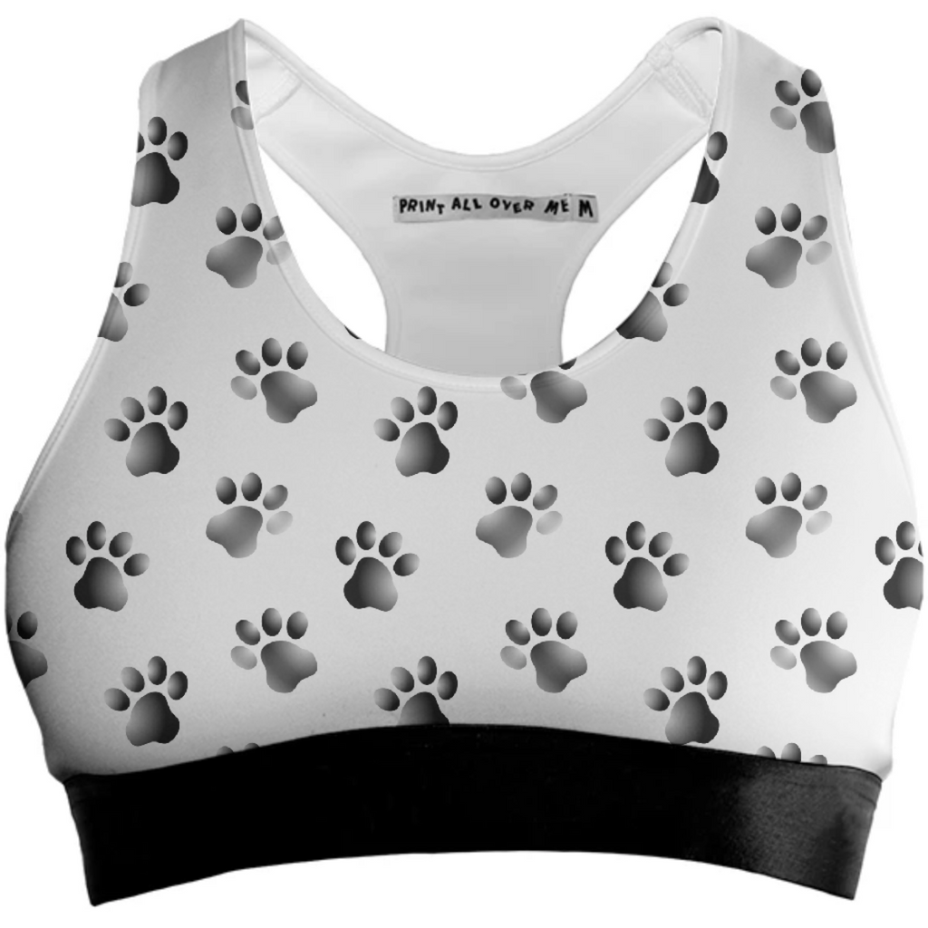 Black and White Dog Cat Paw Prints