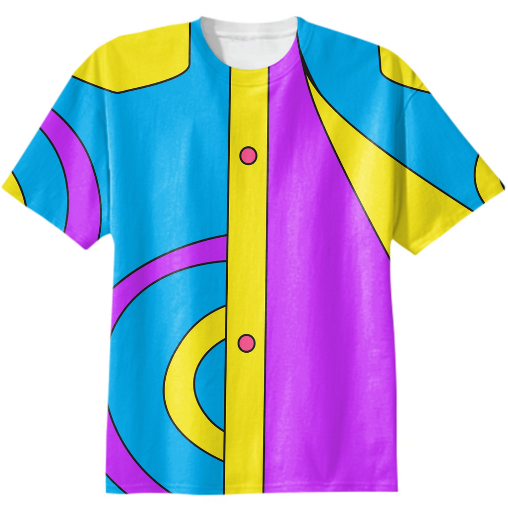 Trippy Button Design T-Shirt