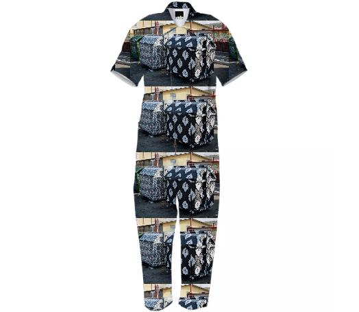 wallpapered dumpsters jumpsuit