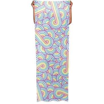 Rainbow and white swirls doodles Wrap Scarf