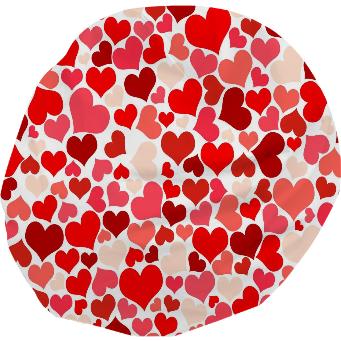 RED PINK BEIGE HEART EXPLOSION BEANBAG