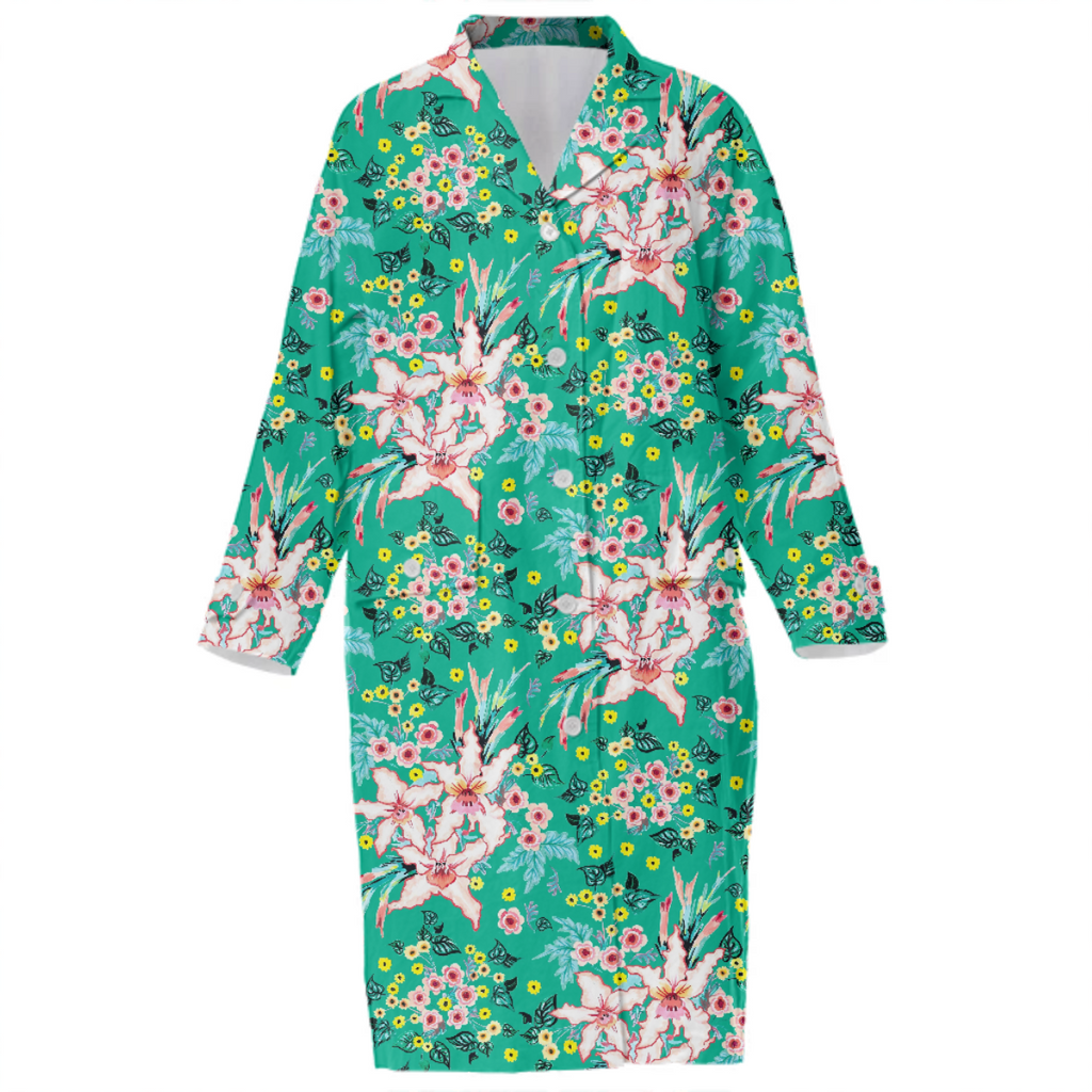Tropical Lily pink and Teal Floral pattern