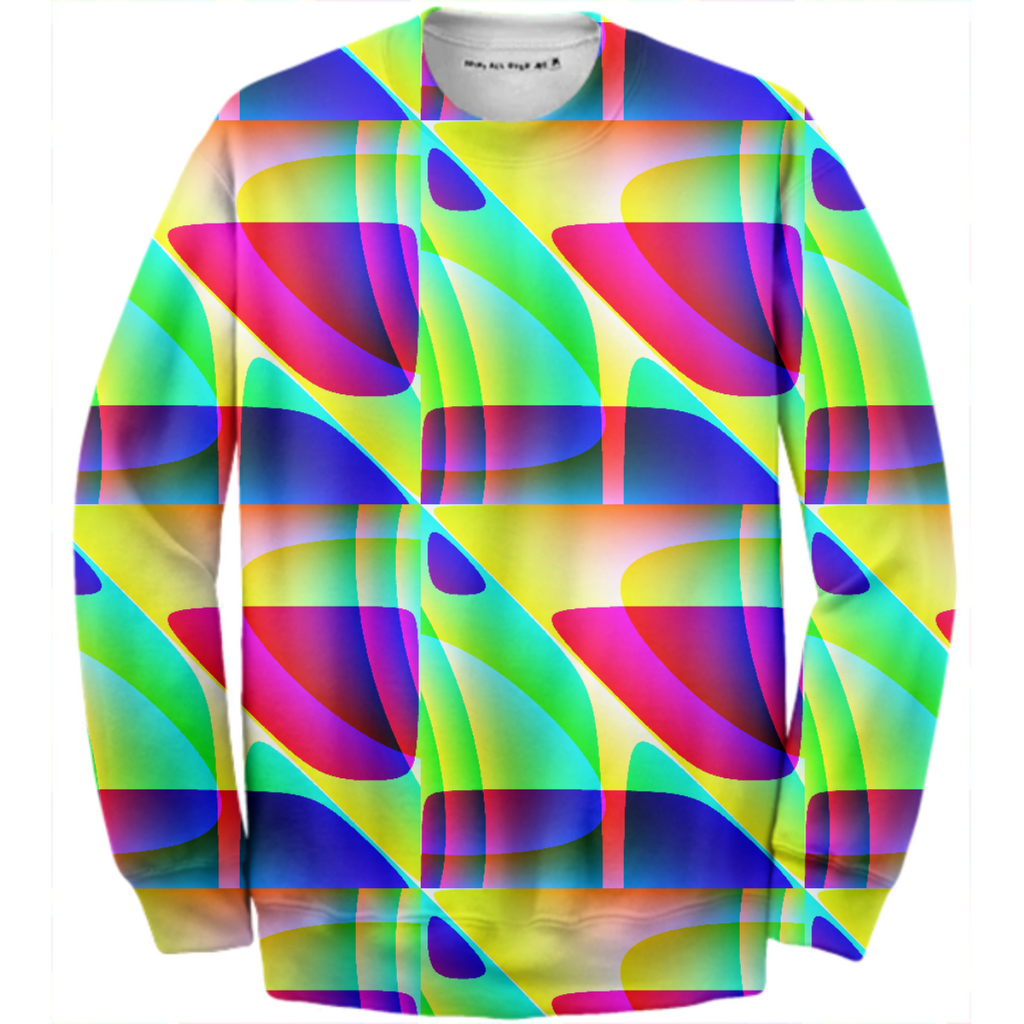 Neon Abstract Shapes Cotton Sweatshirt