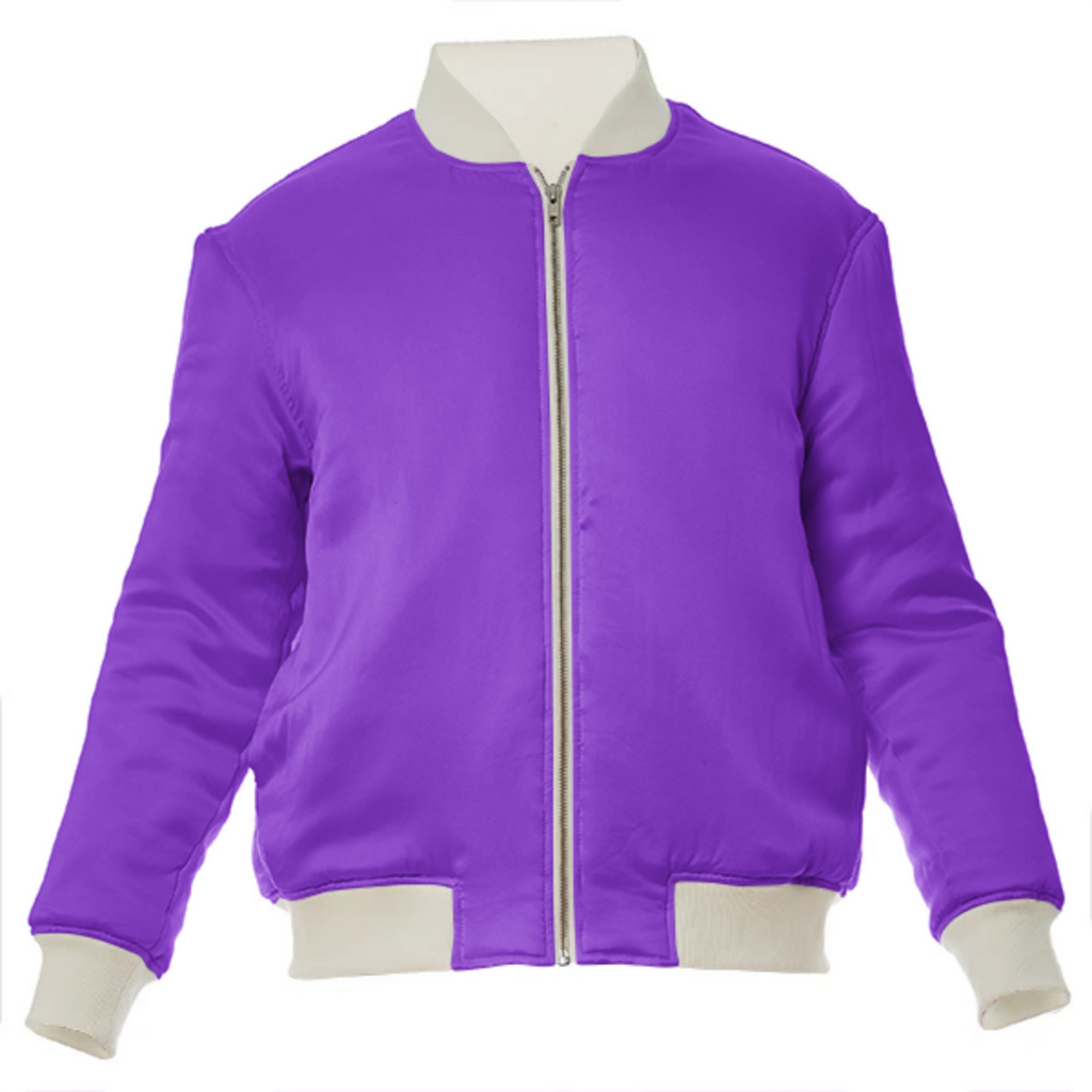 color blue violet VP silk bomber jacket