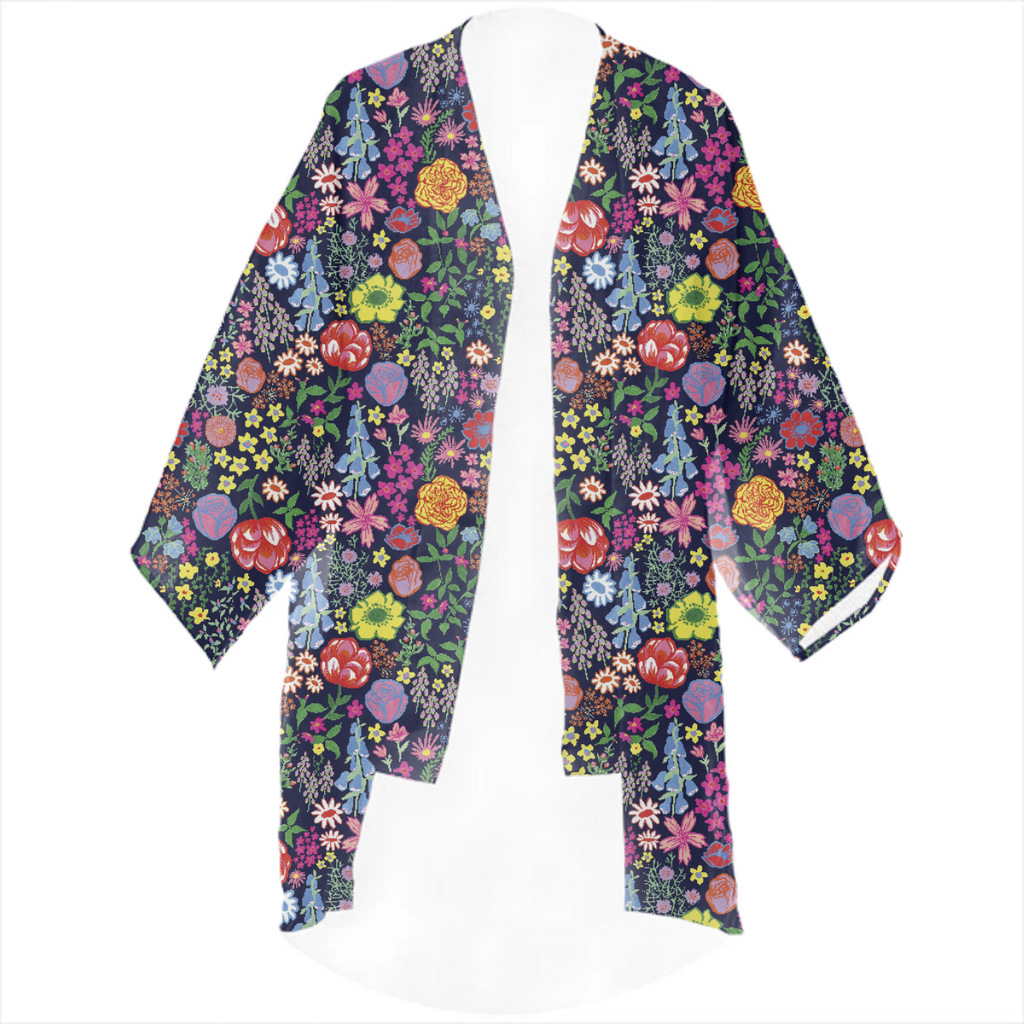 Wildflowers Women's Linen Kimono