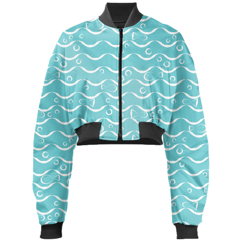 Sea and Fish Bomber  Jacket