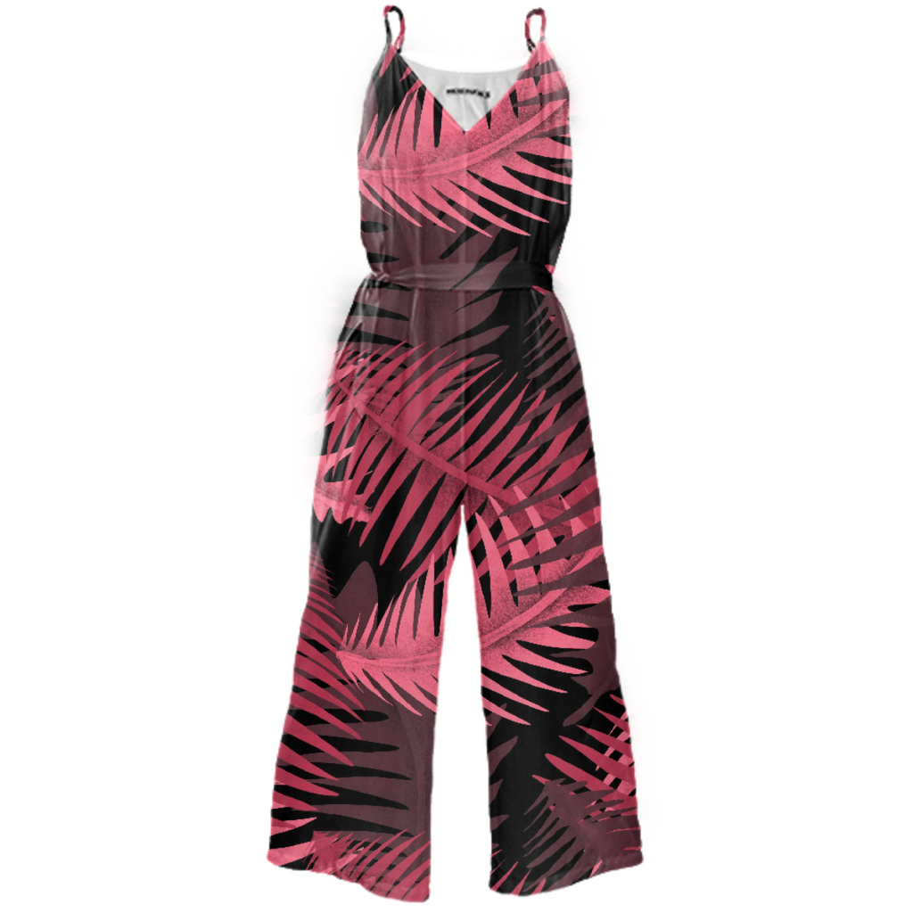 Pink palm jumpsuit
