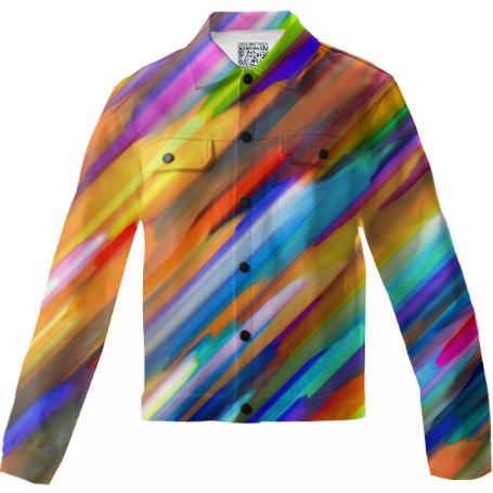Colorful digital art splashing G391 TWILL JACKET