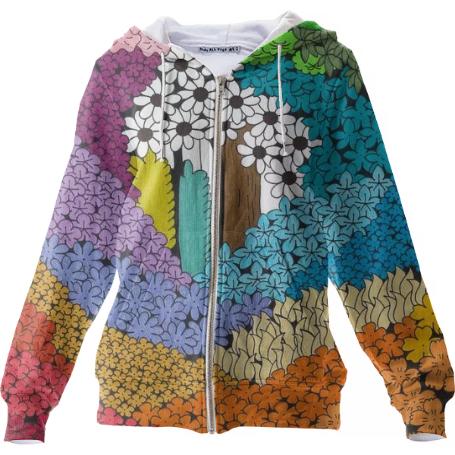 Sea of Flowers Zip Up Hoodie