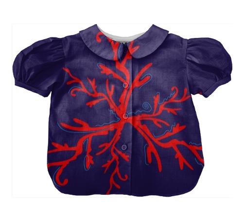 COTTON LUXURY CORAL BLUSE RED BLUE