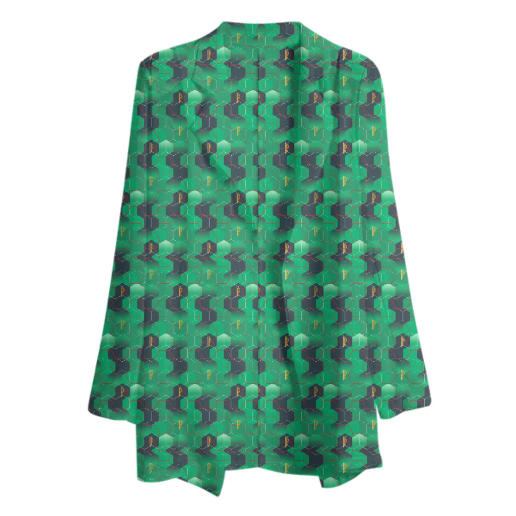 Perfect Population Green Print Blazer