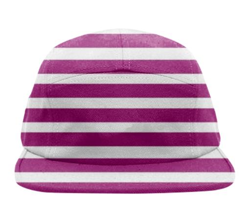 Baseball hat with purple white Stripes