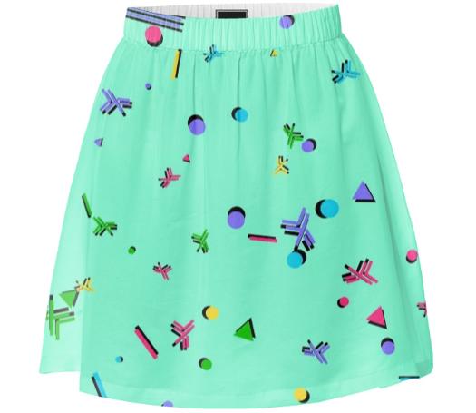 RetroHaskell Aquamarine Fiesta Summer Skirt