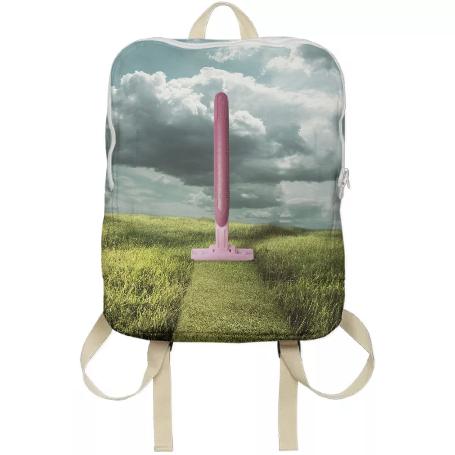 Surreal Conceptual Shaved Grass Backpack
