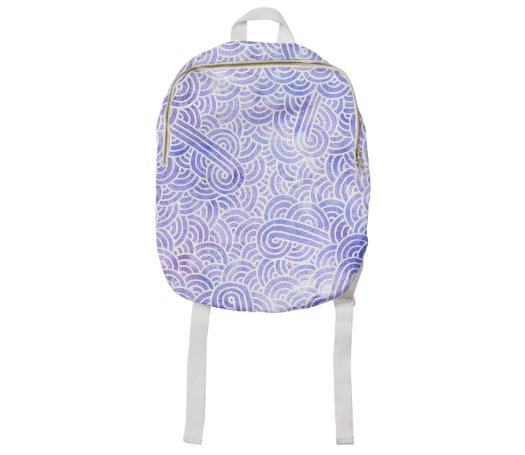 Lavender and white swirls doodles Kids Backpack