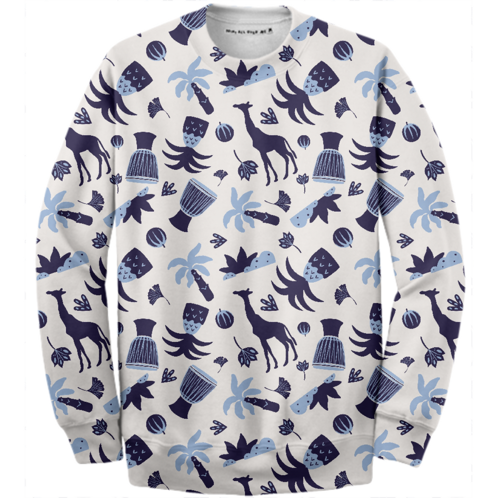 Blue giraffe safari sweatshirt