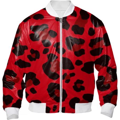 Red Leopard Bomber