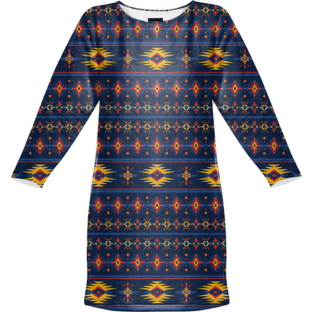 Aztec Sunset Sweatshirt Dress