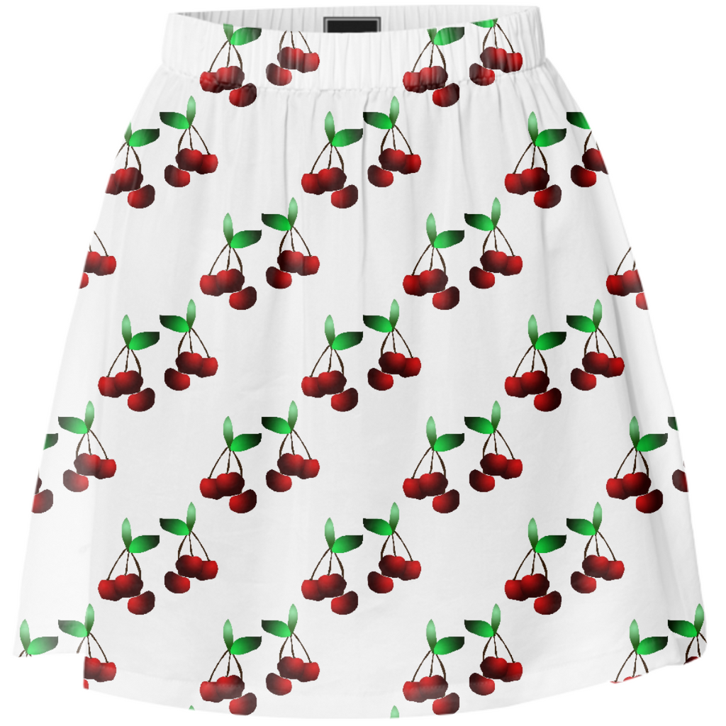 Cherries Pattern Summer Skirt