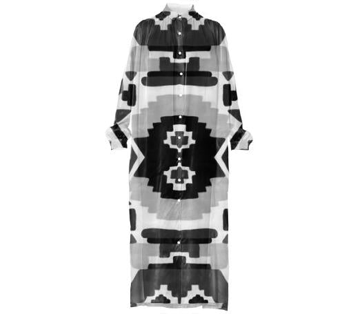 Geometric Aztec Black Shirtdress by Amanda Laurel Atkins