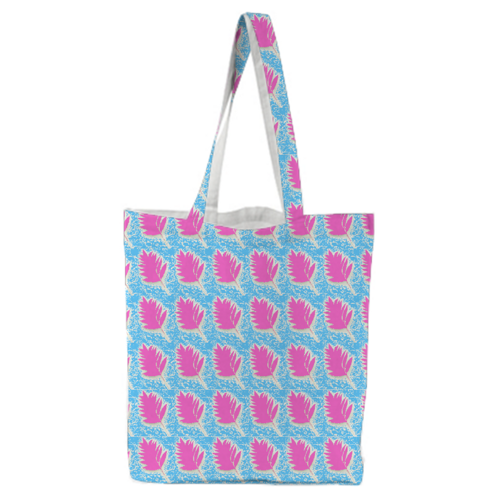 Sky Pink Leaf Tote Bag