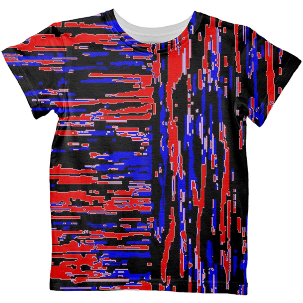 red blue lengthwise cross