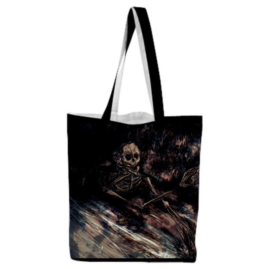 Monster horror creepy edgy enemy boss video games creepypasta crawling skeleton skull tote bag