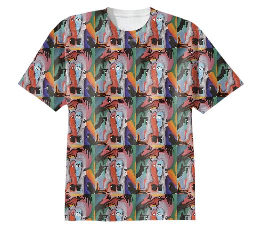 Two Face Tiled Cotton T Shirt