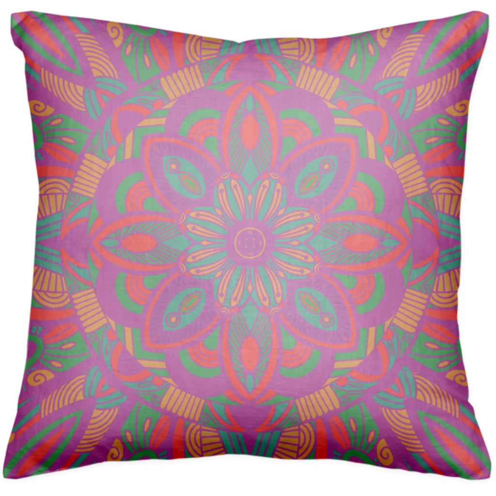 THE COLORFUL MANDALA FLOWER PILLOW