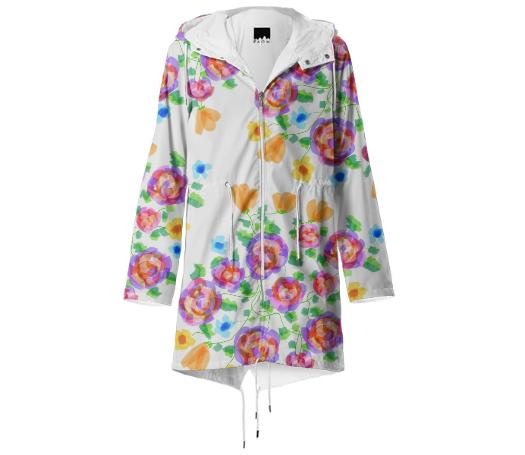 Colorful Floral Rain Coat